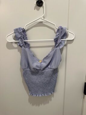 Urban Outfitters Lavender Smocked Ruffle Strap Tank Top